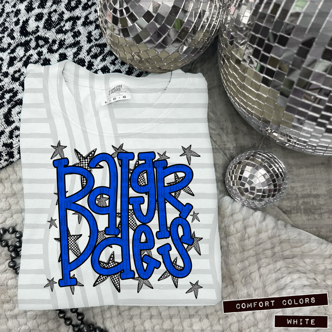 Blue Staggered DTF Print