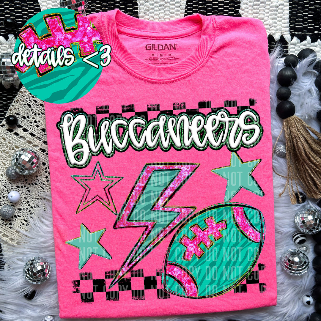 Rainbow Football Bolts DTF Print