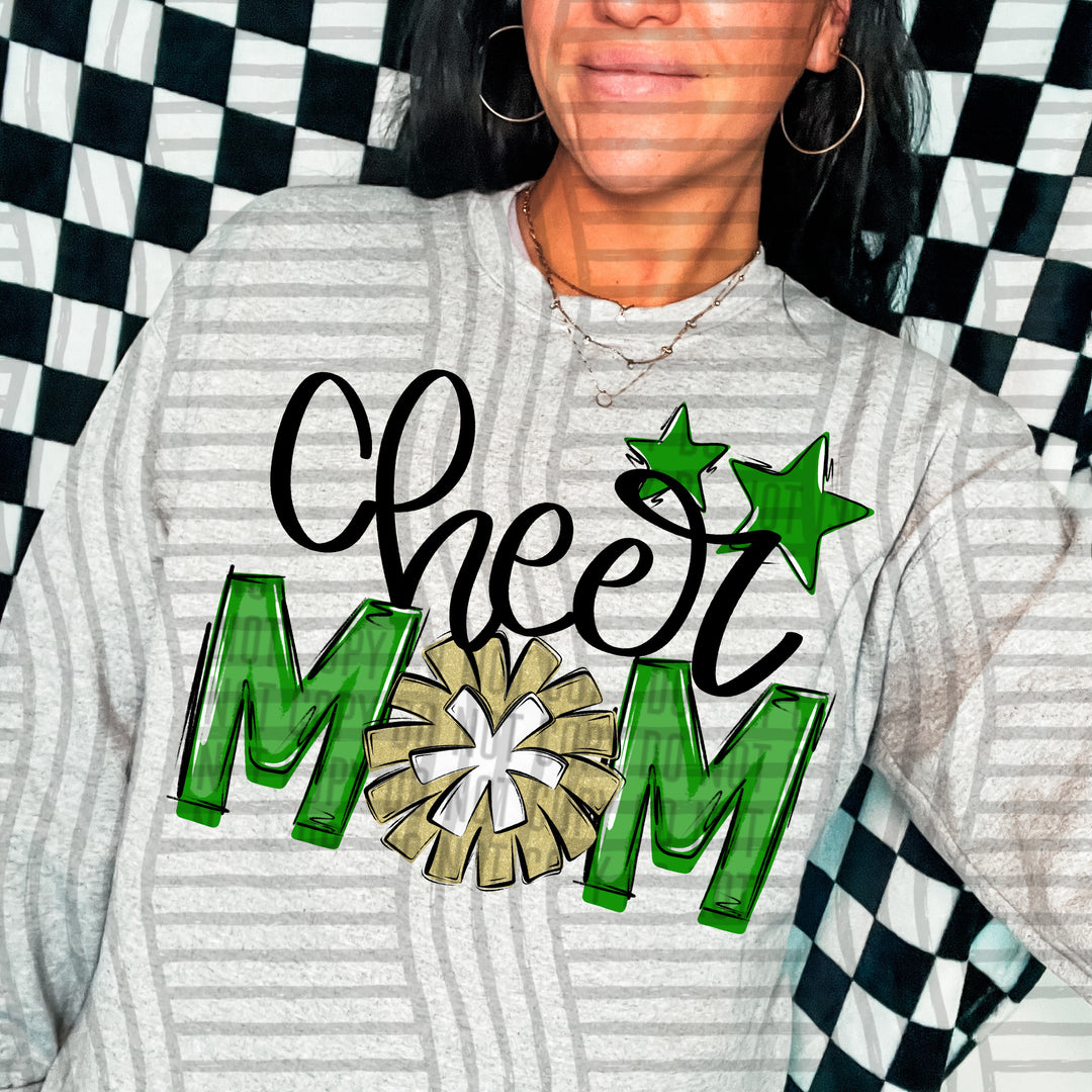 Sports Mom Cheer Gold DTF Print