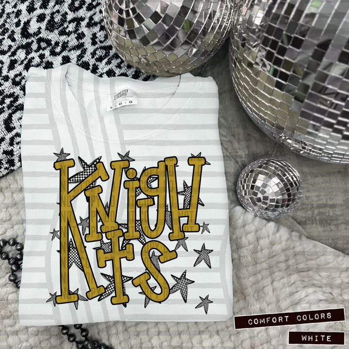 Gold Staggered DTF Print