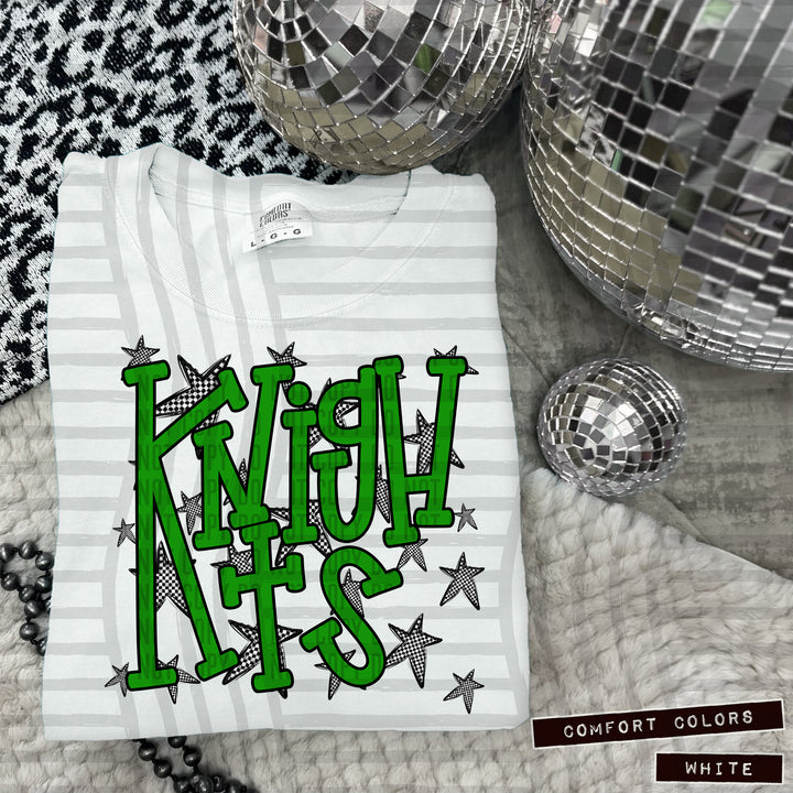 Green Staggered DTF Print