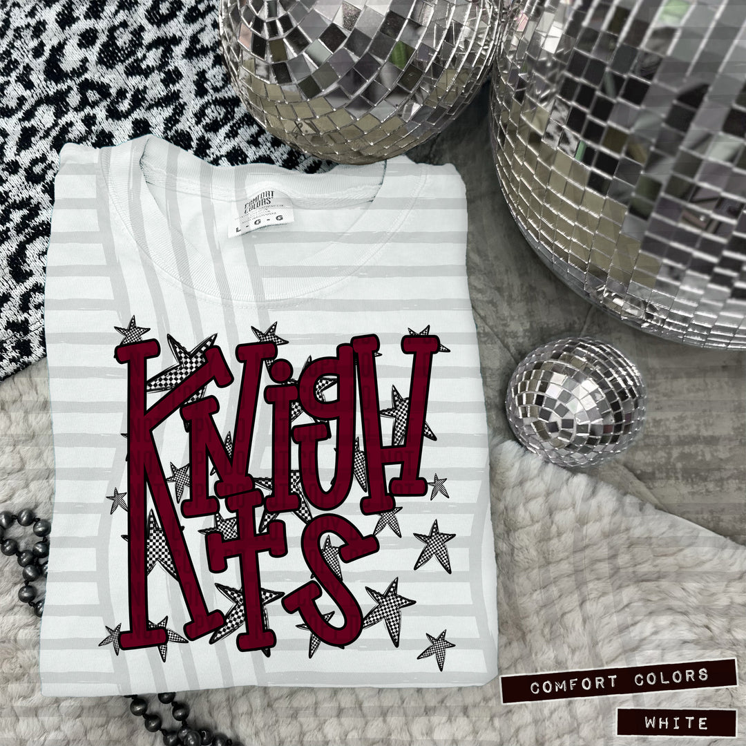 Maroon Staggered DTF Print