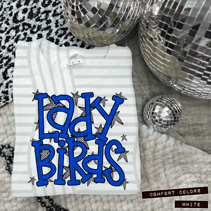 Blue Staggered DTF Print