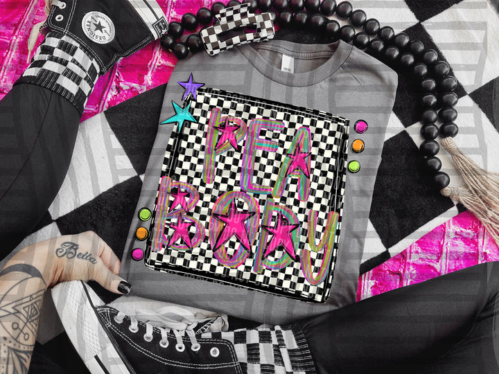 Pink Brushstroke Preppy DTF Print