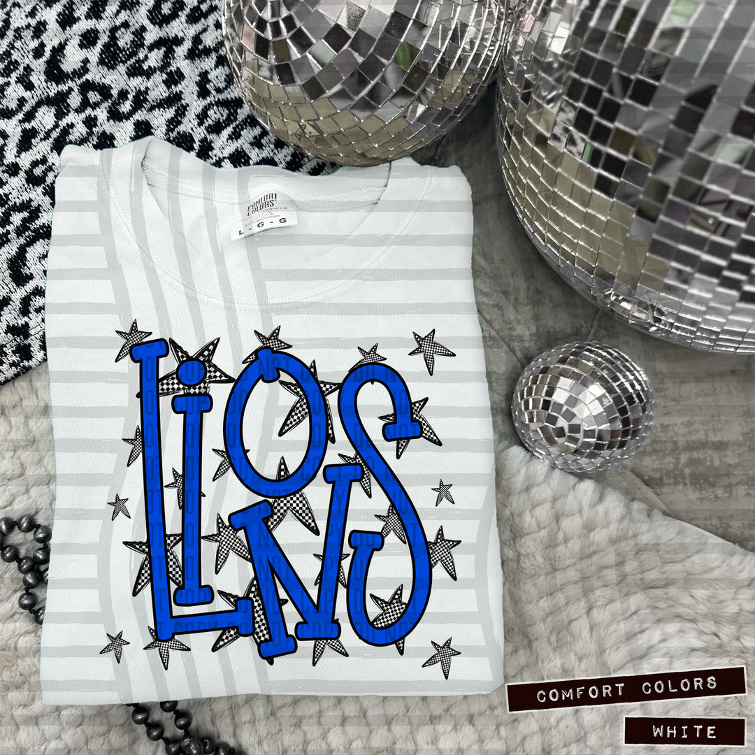 Blue Staggered DTF Print