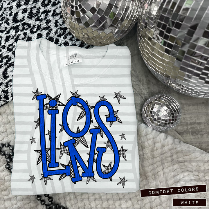 Blue Staggered DTF Print