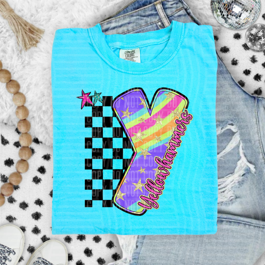 Rainbow Swirl Initials DTF Print