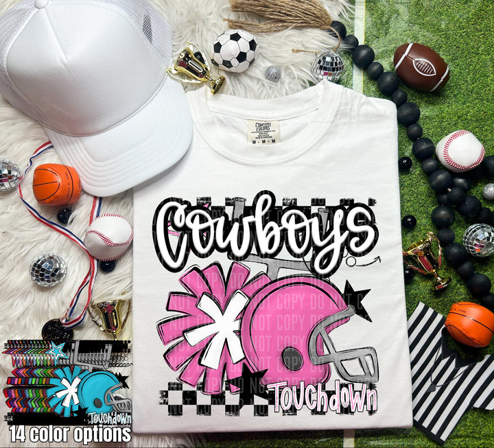 Helmet Pom Mascots Colors Lime DTF Print