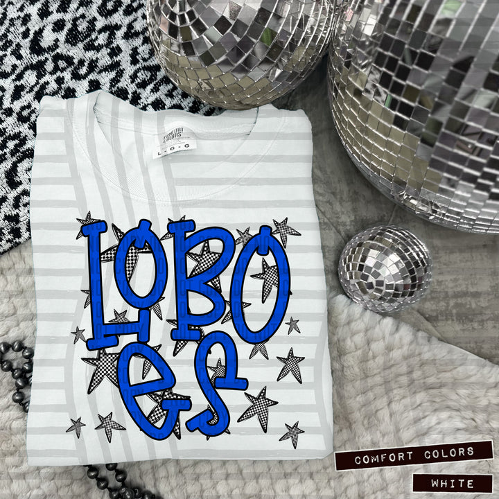 Blue Staggered DTF Print