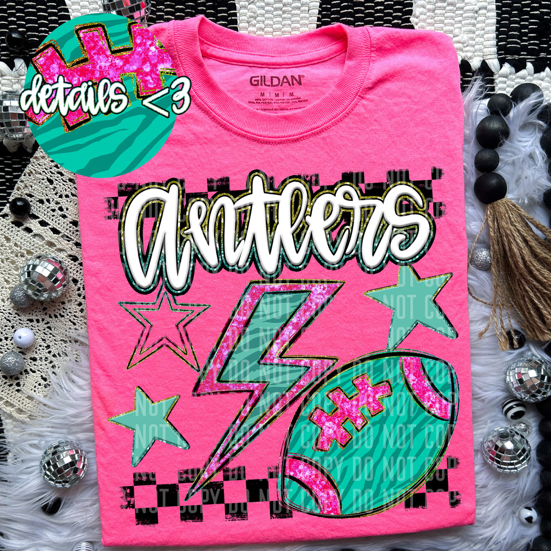 Rainbow Football Bolts DTF Print