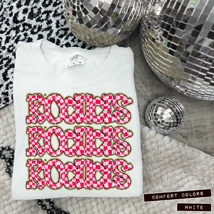 Pink Checks DTF Print