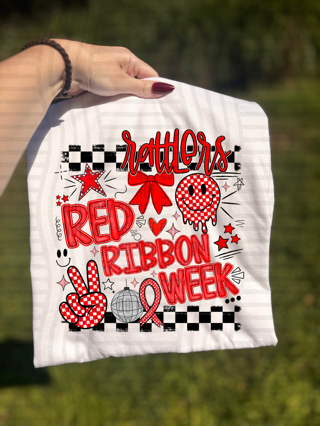 Red Ribbon DTF Print