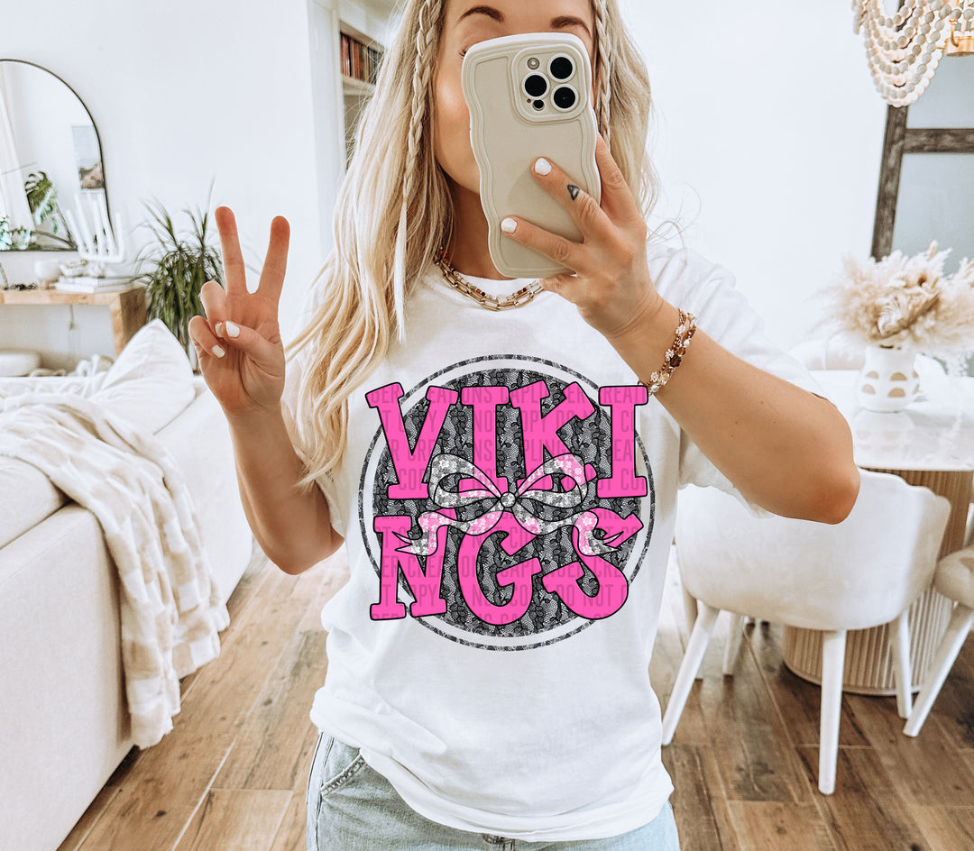 Hot Pink Lace DTF Print
