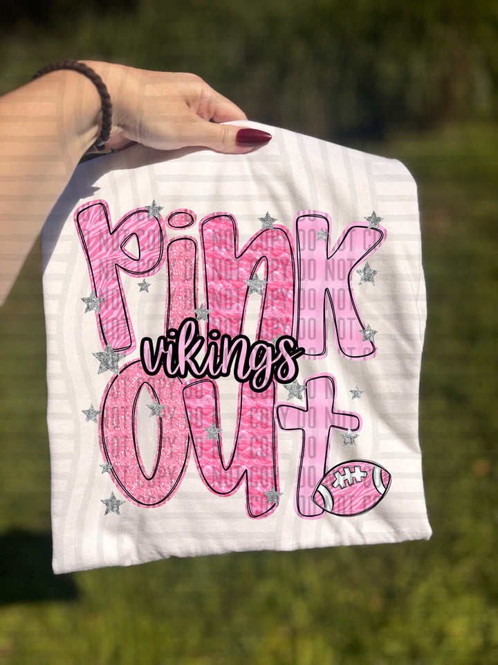 Pink Out Football DTF Print