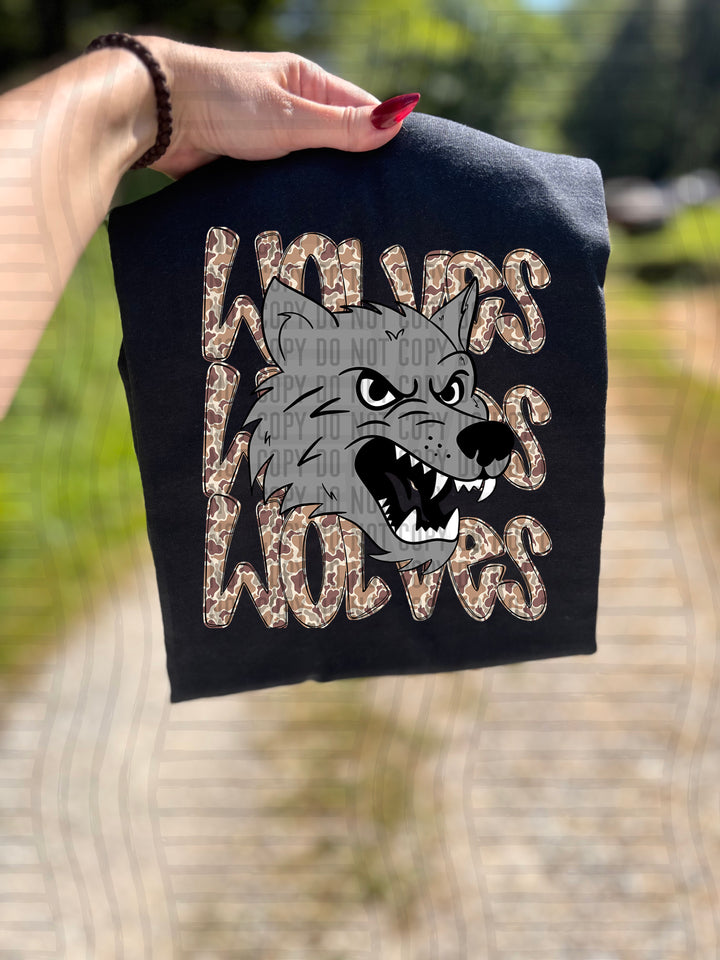 Camo Mascot Heads DTF Print