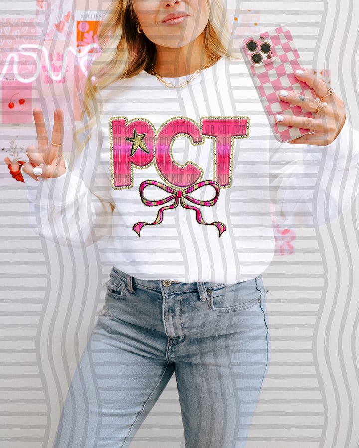 Pink Bow Occupations/Names DTF Print