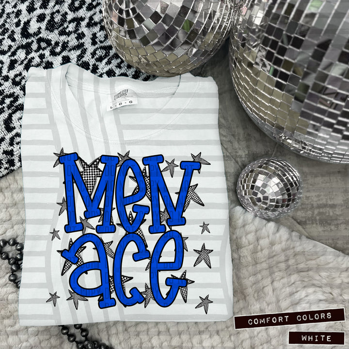 Blue Staggered DTF Print