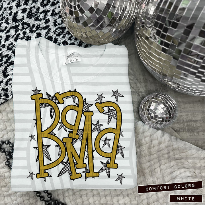 Gold Staggered DTF Print