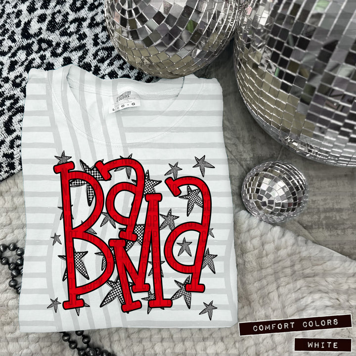 Red Staggered DTF Print