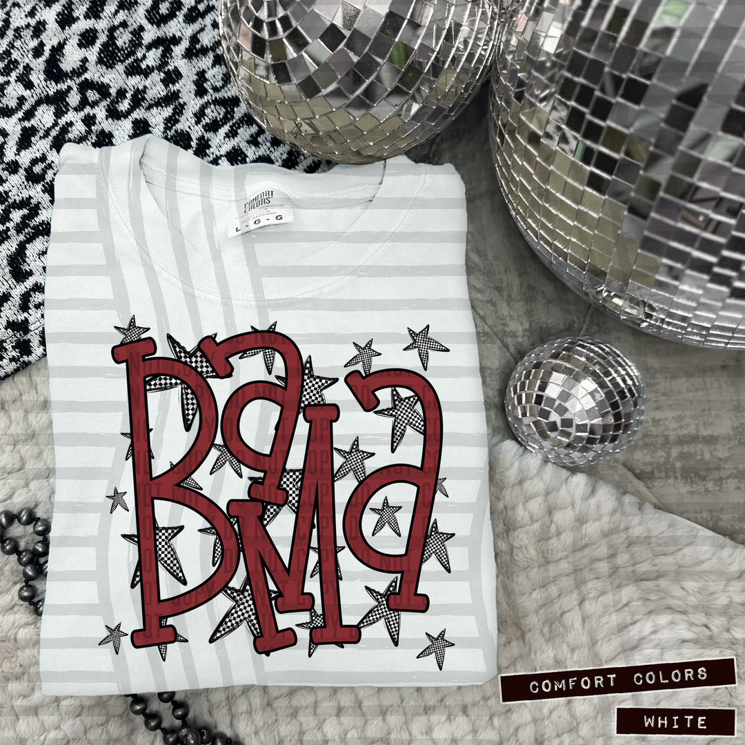 Crimson Staggered DTF Print