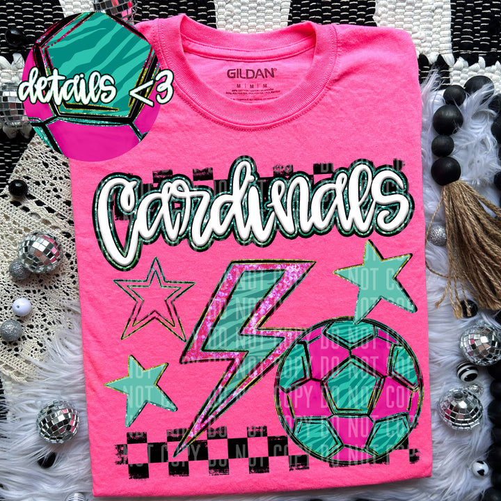 Rainbow Soccer Bolts DTF Print