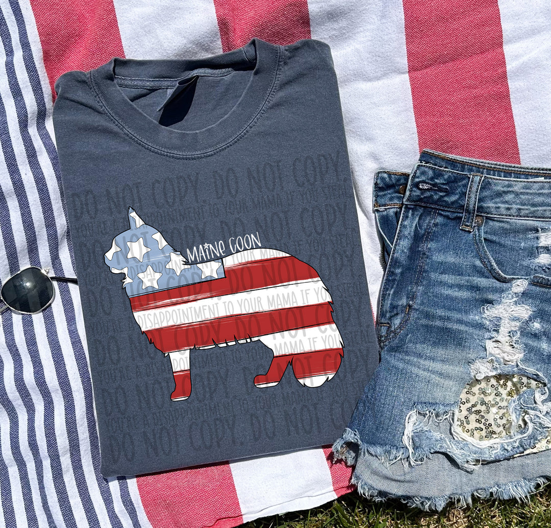 Patriotic Dog Designs White Text DTF Print