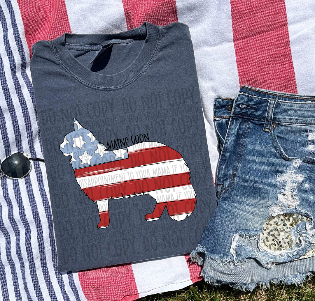 Patriotic Dog Designs Black Text DTF Print