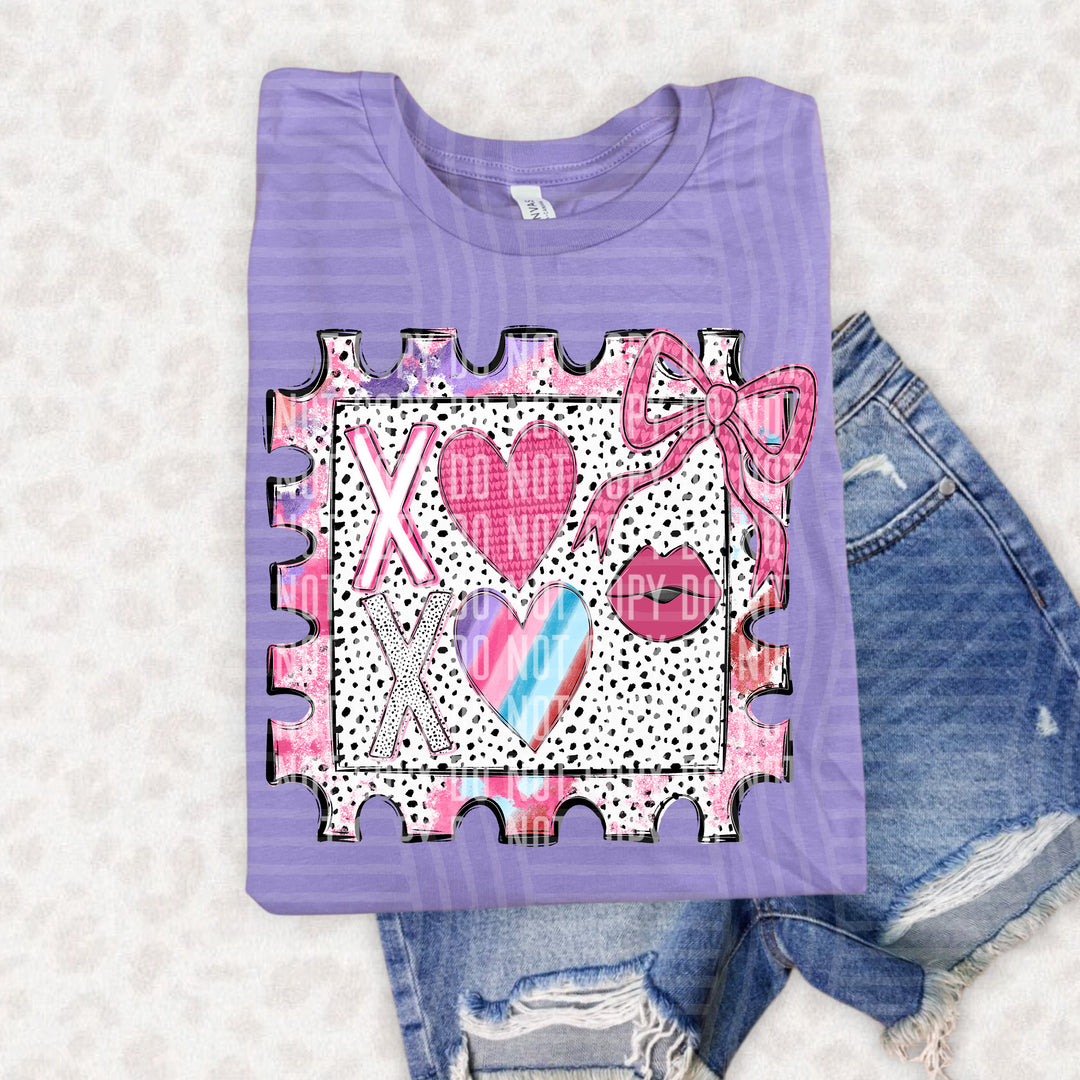 XOXO Stamp DTF Print