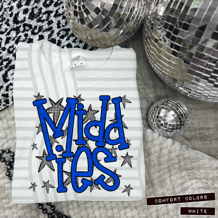 Blue Staggered DTF Print