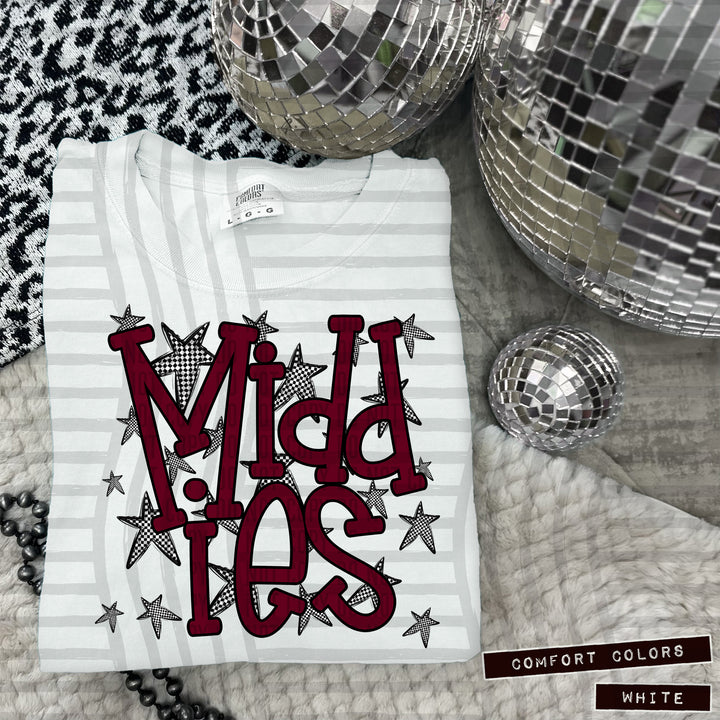 Maroon Staggered DTF Print