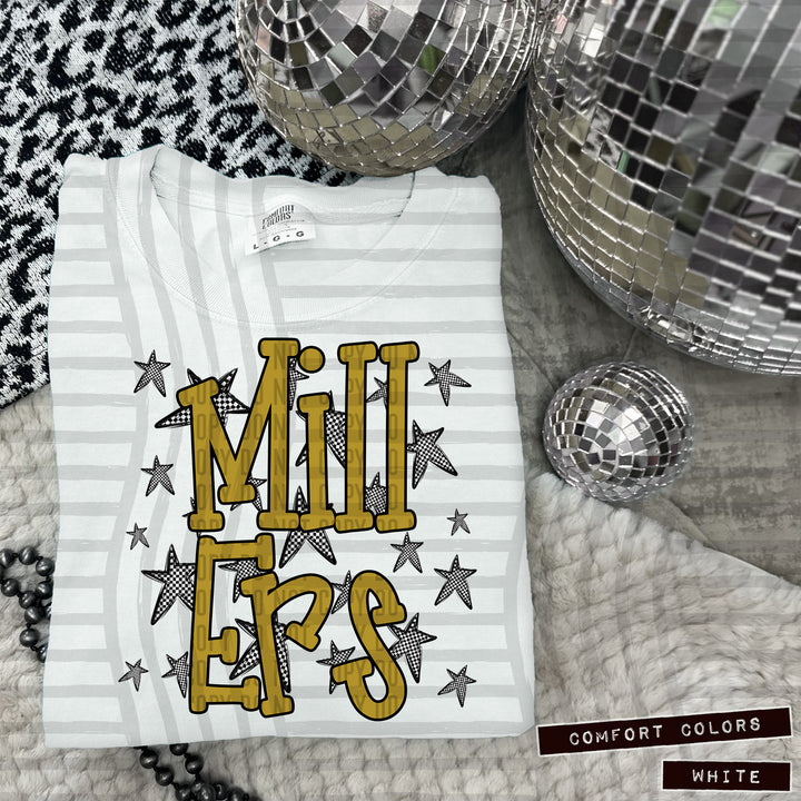 Gold Staggered DTF Print
