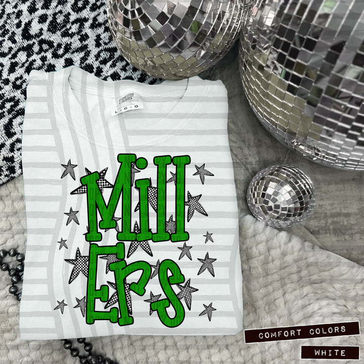 Green Staggered DTF Print
