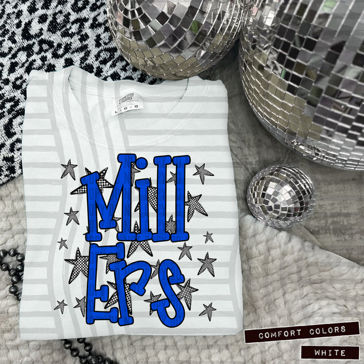 Blue Staggered DTF Print