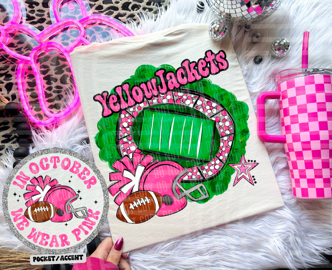 In October We Wear Pink- Football YOUTH DTF Print