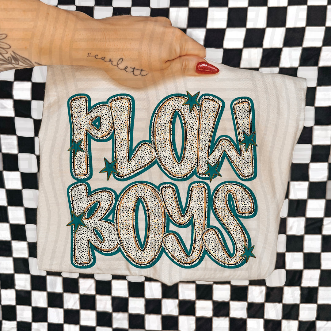 Teal Dotty DTF Print