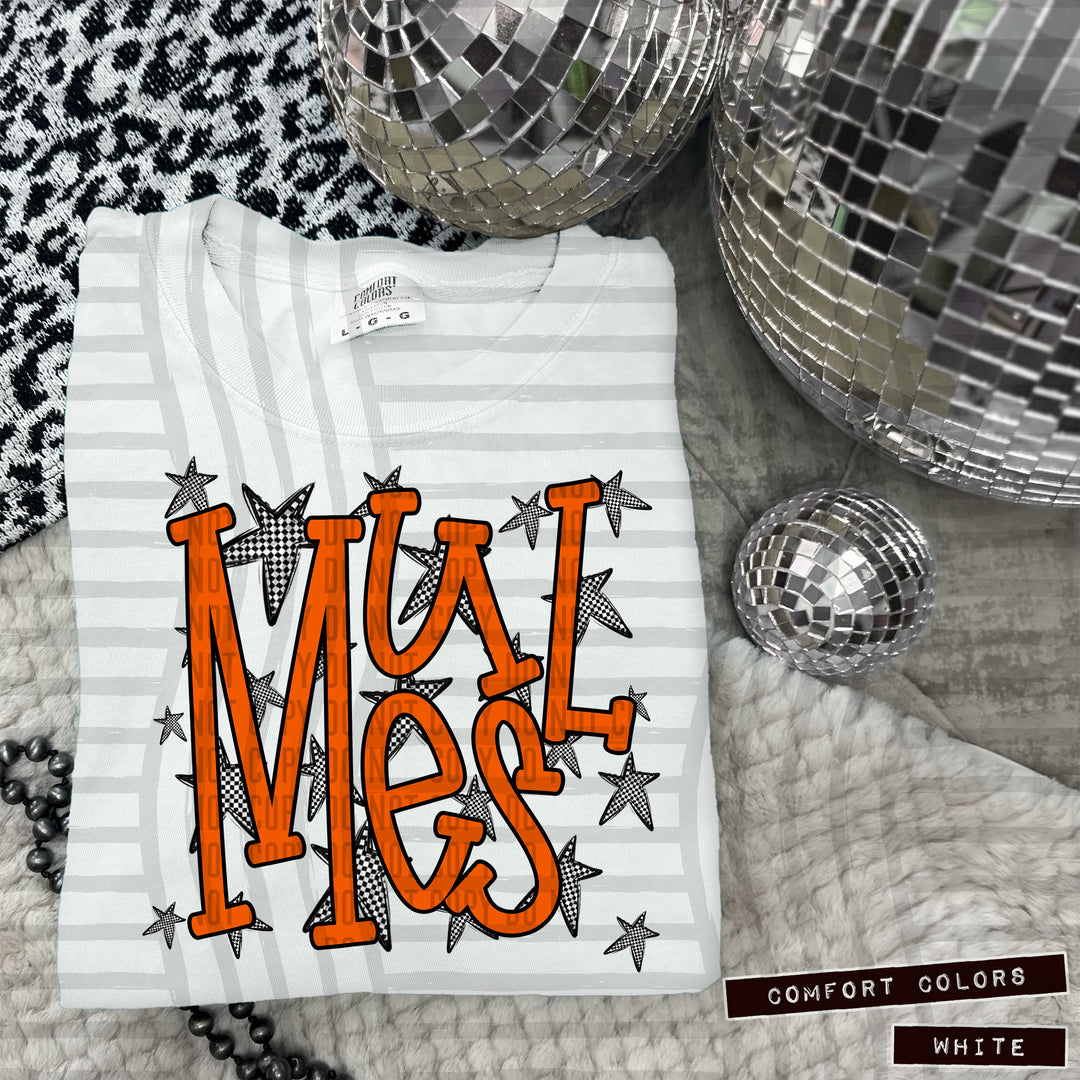 Orange Staggered DTF Print