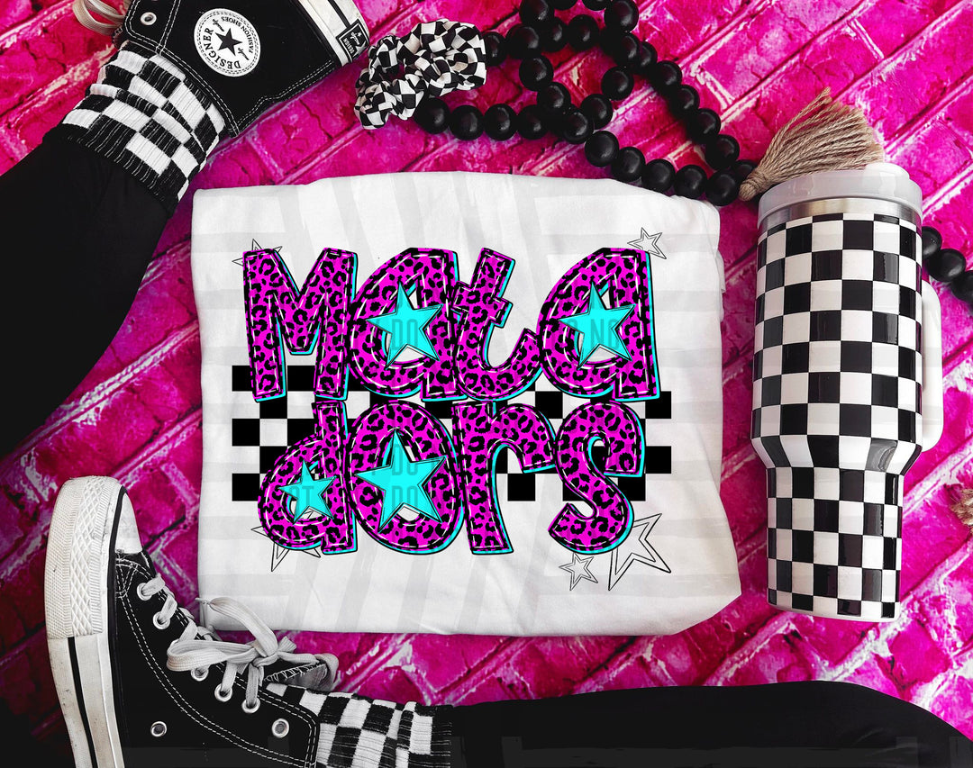 Pink Neon Leopard DTF Print