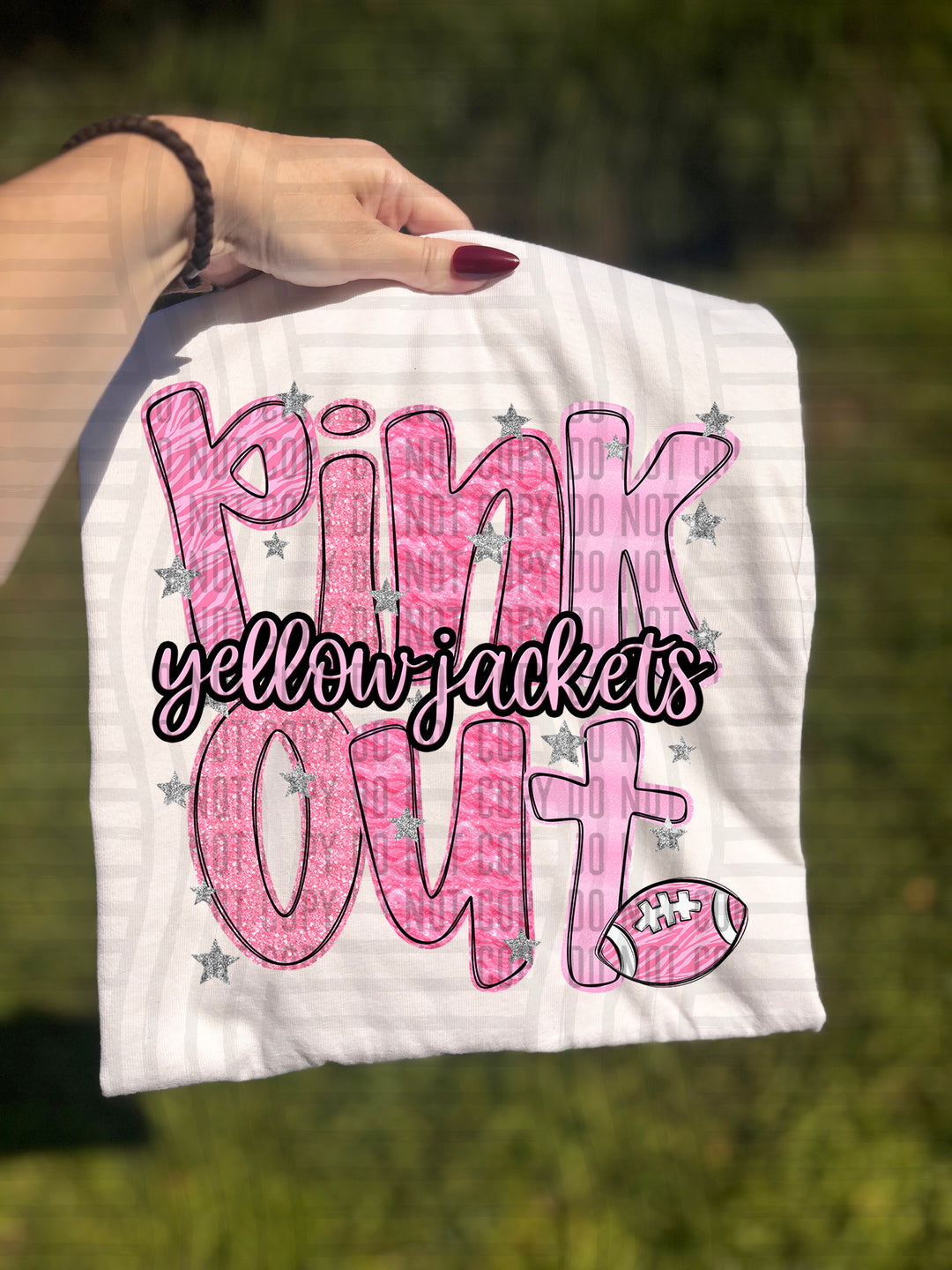 Pink Out Football DTF Print