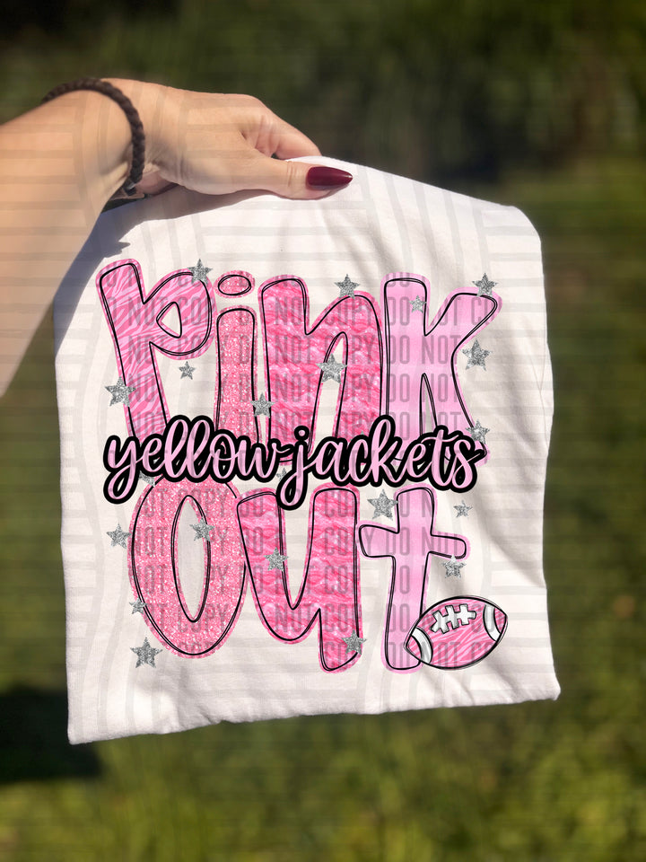 Pink Out Football DTF Print