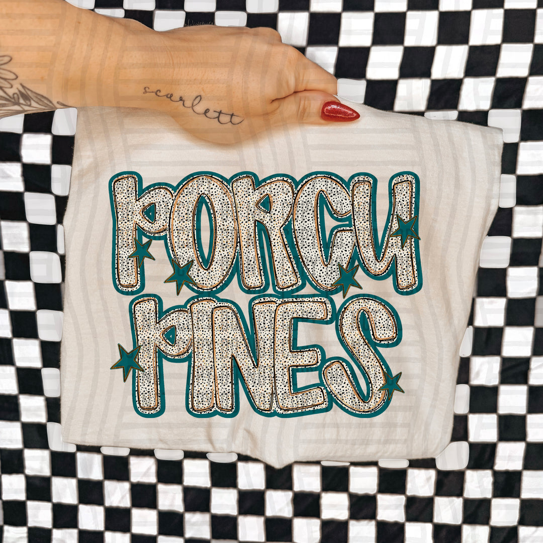 Teal Dotty DTF Print