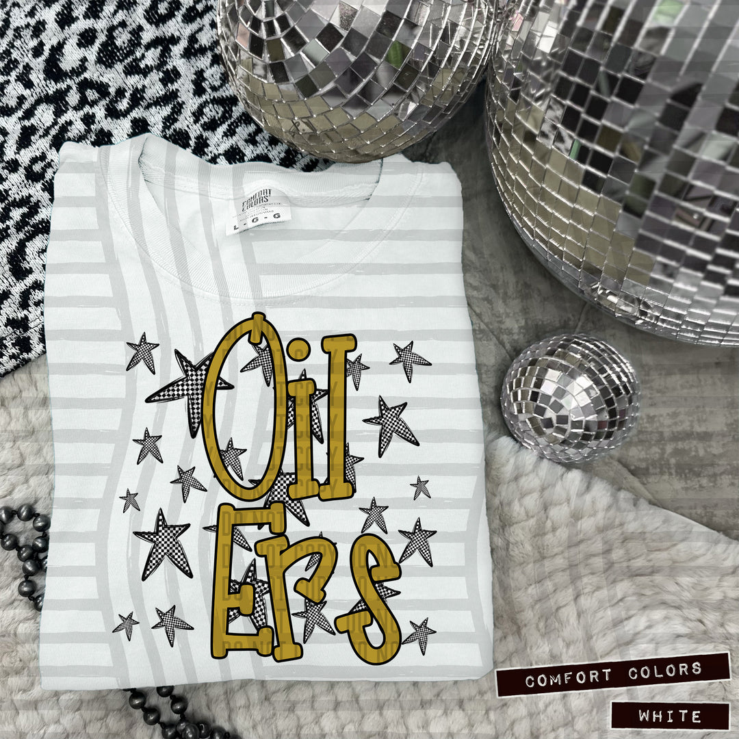 Gold Staggered DTF Print