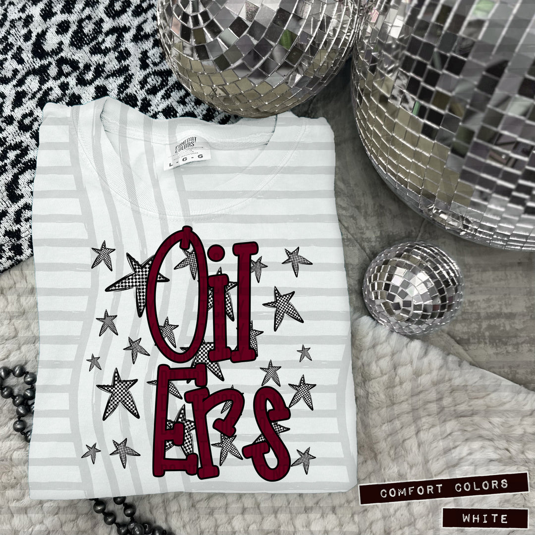 Maroon Staggered DTF Print