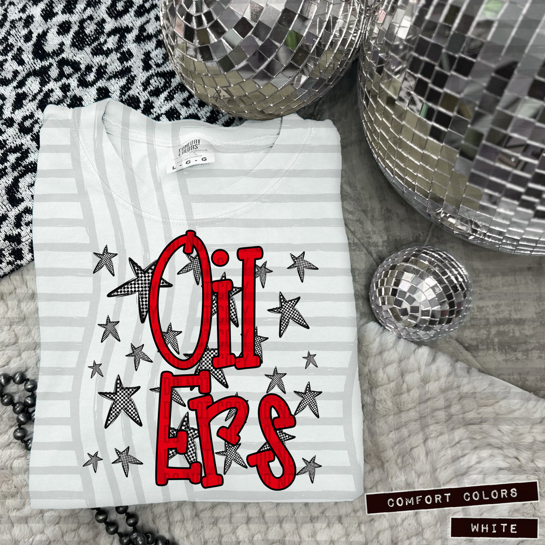 Red Staggered DTF Print
