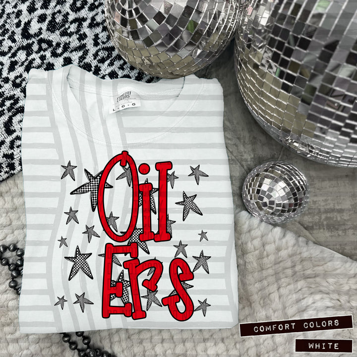 Red Staggered DTF Print