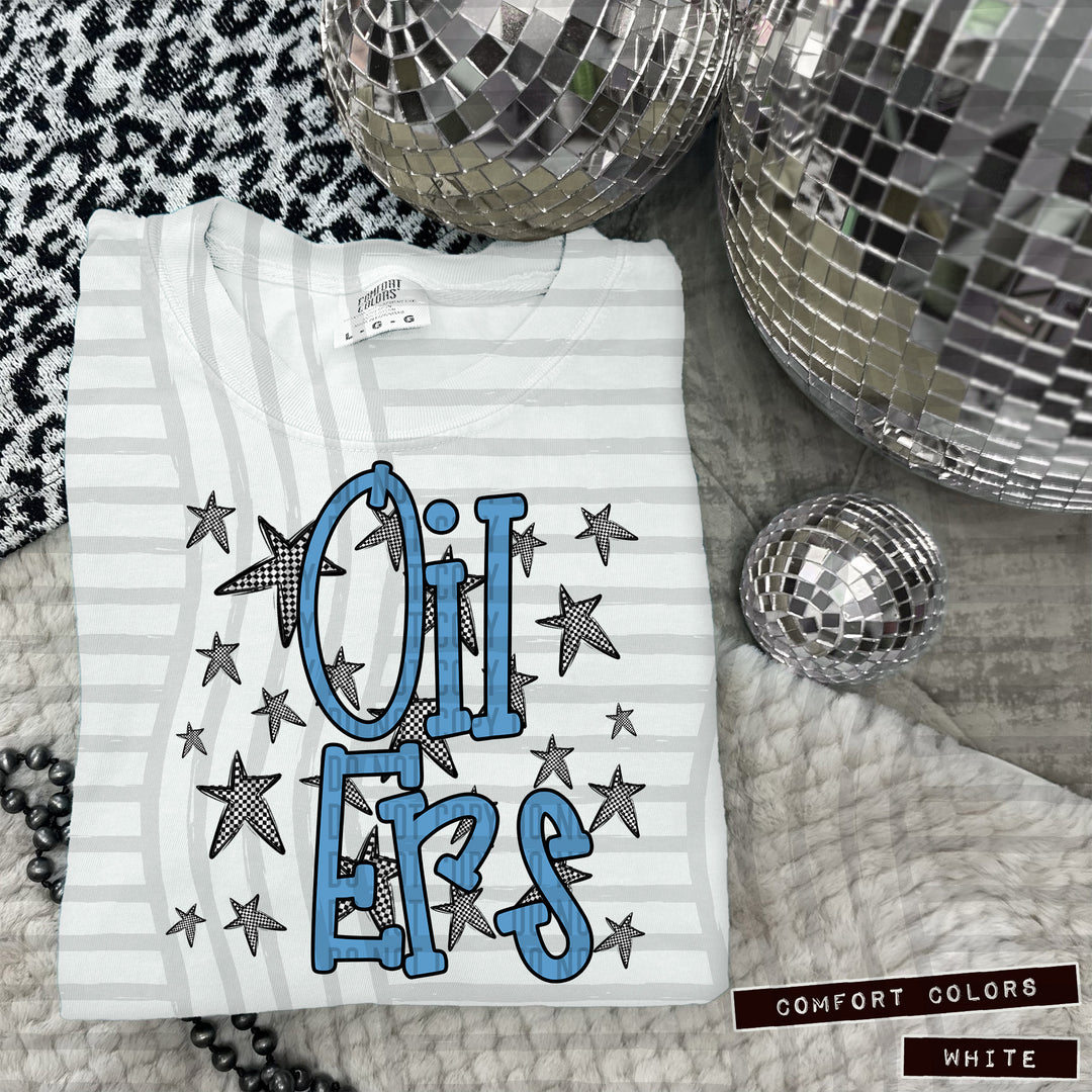 Columbia Blue Staggered DTF Print