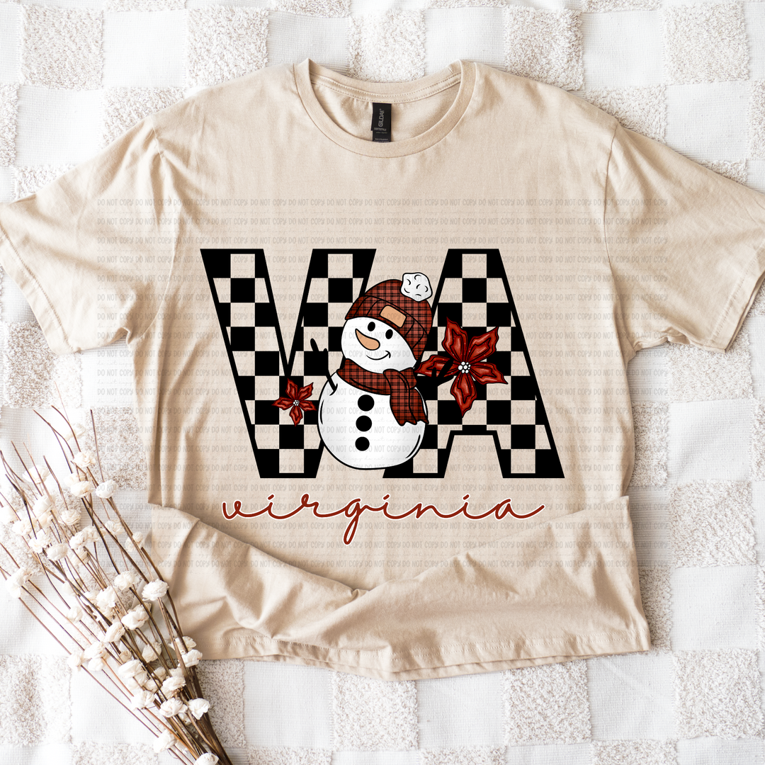 Snowman States DTF Print