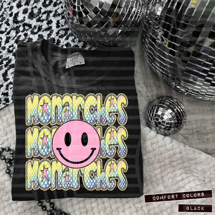 Pink Smiley Triple Stack DTF Print