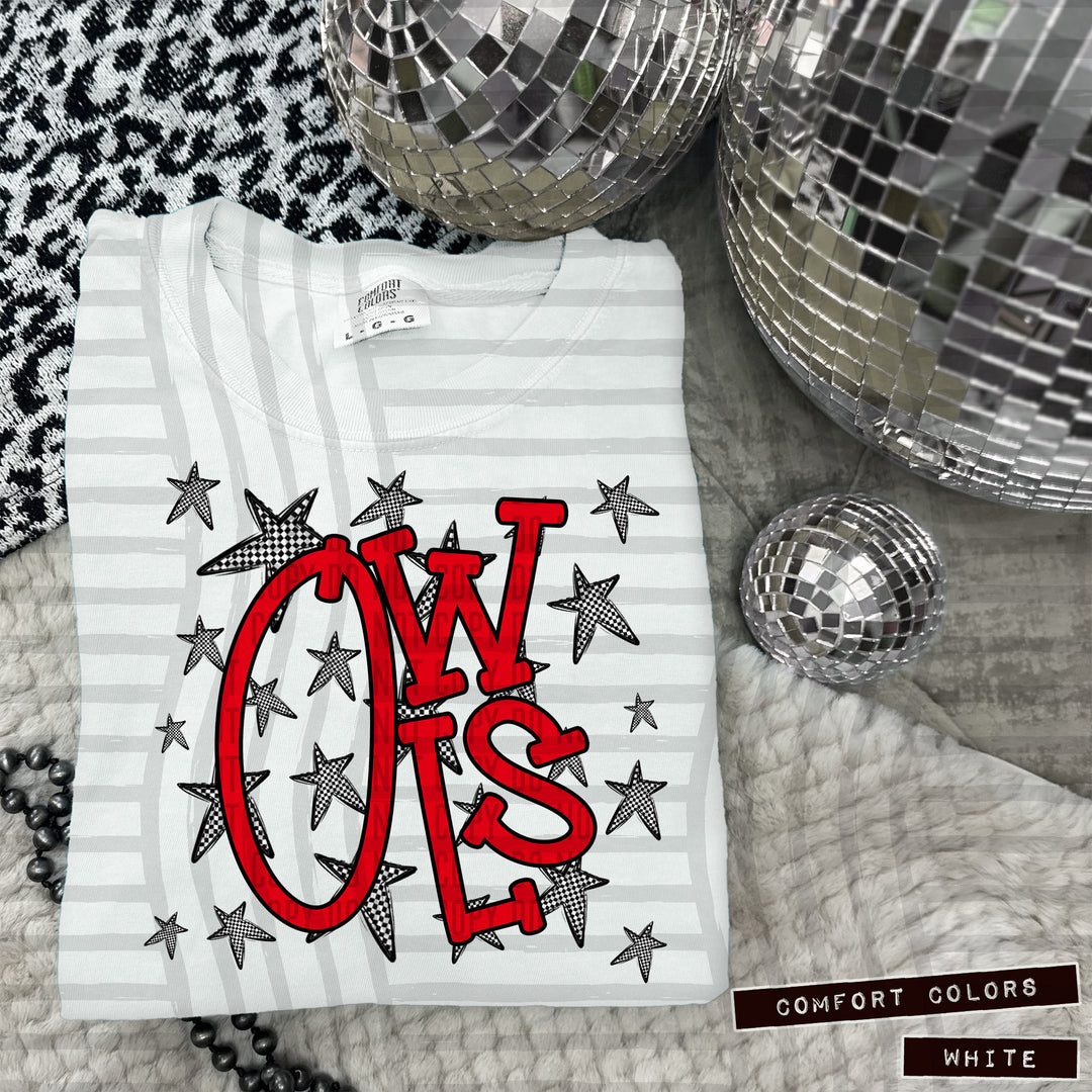 Red Staggered DTF Print