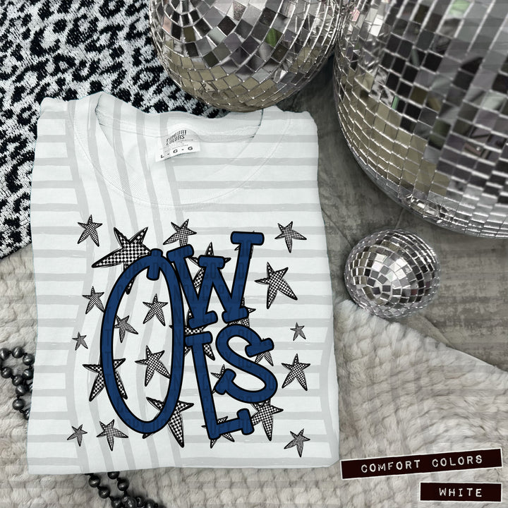 Navy Staggered DTF Print