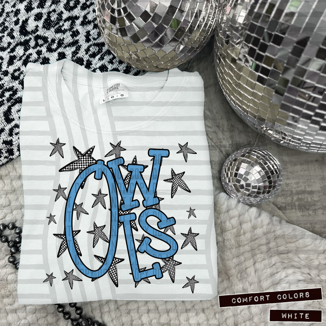 Columbia Blue Staggered DTF Print